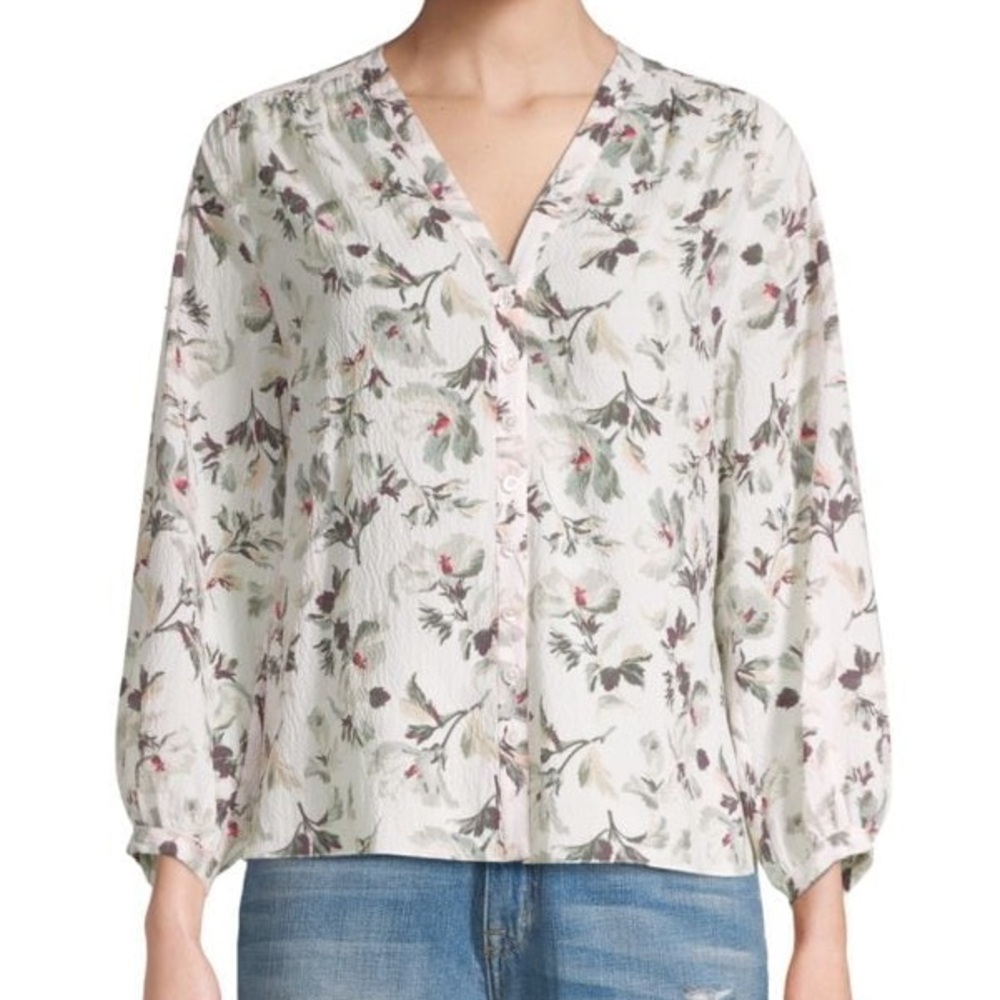 Rebecca Taylor Sofia Long-Sleeve Silk Top
